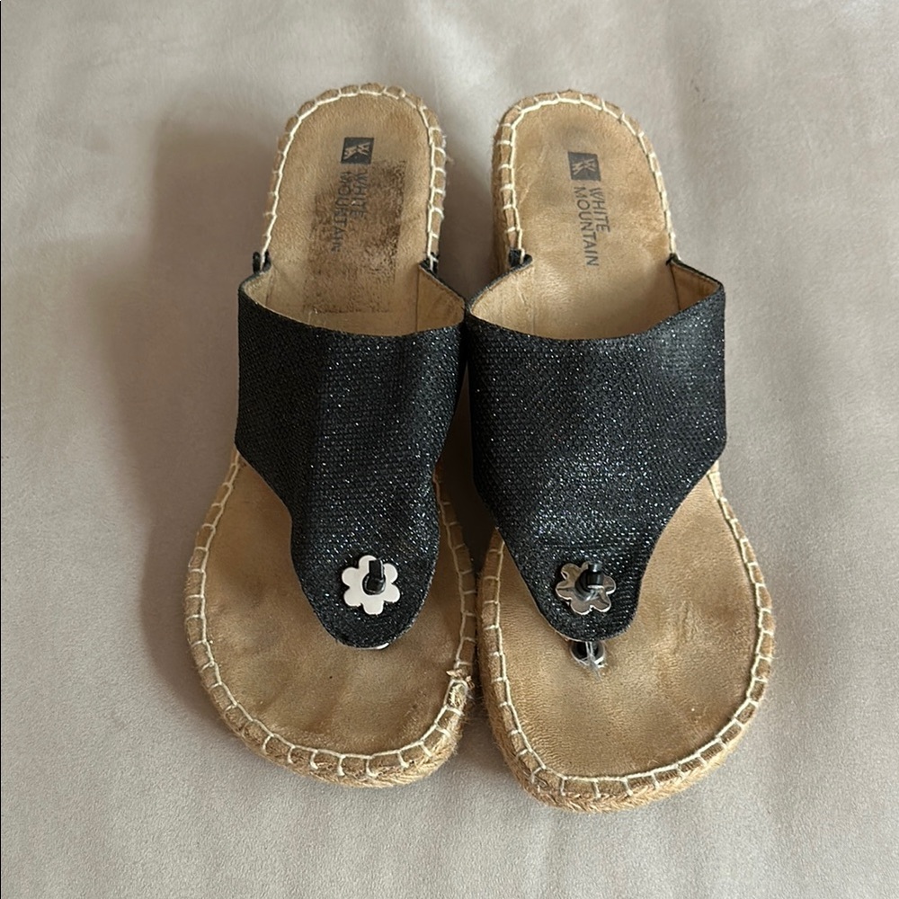 Women's Black Sandals white Mountain 8M women’s